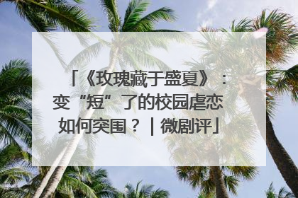 《玫瑰藏于盛夏》：变“短”了的校园虐恋如何突围？｜微剧评