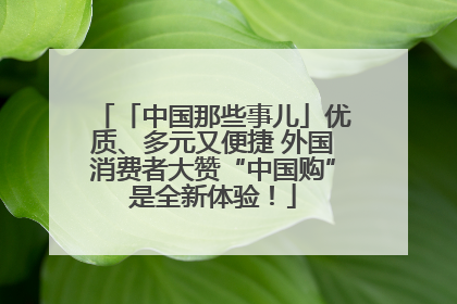 「中国那些事儿」优质、多元又便捷 外国消费者大赞“中国购”是全新体验！