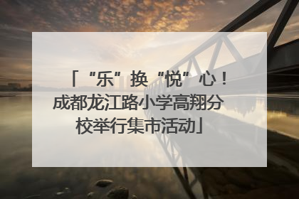 “乐”换“悦”心！成都龙江路小学高翔分校举行集市活动