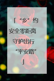 “乡”约安全零距离 守护出行“平安路”