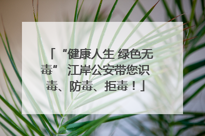 “健康人生 绿色无毒” 江岸公安带您识毒、防毒、拒毒！