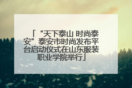 “天下泰山 时尚泰安”泰安市时尚发布平台启动仪式在山东服装职业学院举行