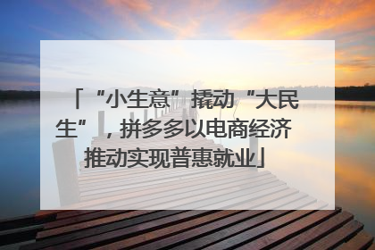 “小生意”撬动“大民生”，拼多多以电商经济推动实现普惠就业