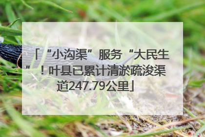 “小沟渠”服务“大民生”！叶县已累计清淤疏浚渠道247.79公里