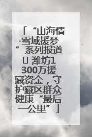 “山海情·雪域援梦”系列报道⑪ 潍坊1300万援藏资金，守护藏区群众健康“最后一公里”