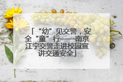 “幼”见交警，安全“童”行——南京江宁交警走进校园宣讲交通安全
