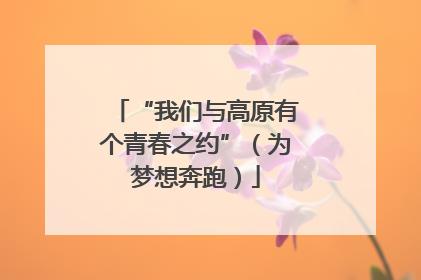 “我们与高原有个青春之约”（为梦想奔跑）