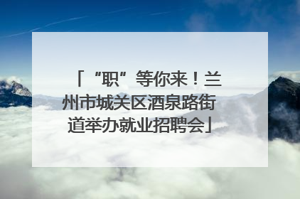 “职”等你来！兰州市城关区酒泉路街道举办就业招聘会