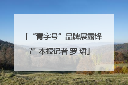 “青字号”品牌展露锋芒 本报记者 罗 珺