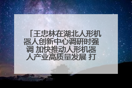 王忠林在湖北人形机器人创新中心调研时强调 加快推动人形机器人产业高质量发展 打造具有全国影响力的研发创新基地
