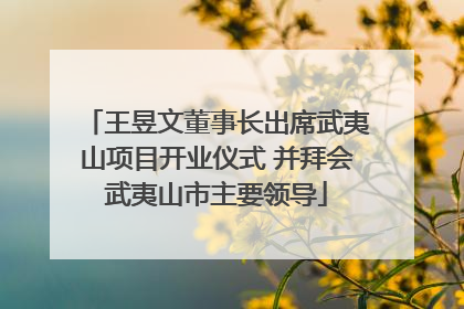 王昱文董事长出席武夷山项目开业仪式 并拜会武夷山市主要领导