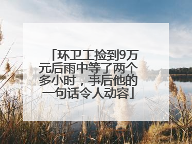 环卫工捡到9万元后雨中等了两个多小时，事后他的一句话令人动容