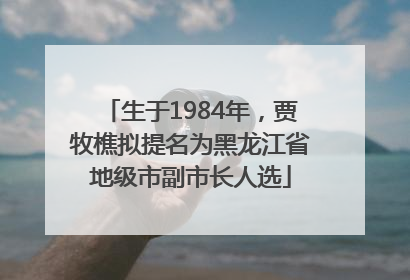 生于1984年，贾牧樵拟提名为黑龙江省地级市副市长人选