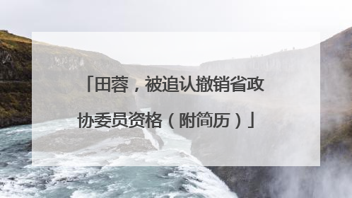 田蓉，被追认撤销省政协委员资格（附简历）
