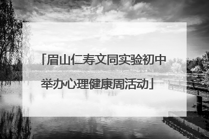 眉山仁寿文同实验初中举办心理健康周活动