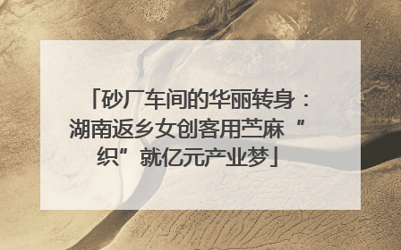 砂厂车间的华丽转身：湖南返乡女创客用苎麻“织”就亿元产业梦