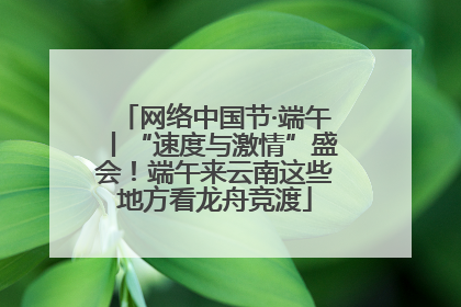 网络中国节·端午丨“速度与激情”盛会！端午来云南这些地方看龙舟竞渡