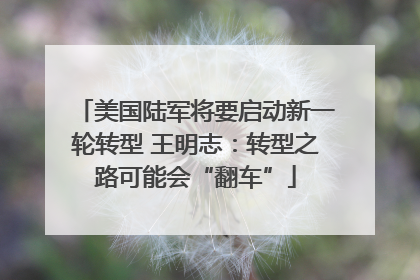 美国陆军将要启动新一轮转型 王明志：转型之路可能会“翻车”