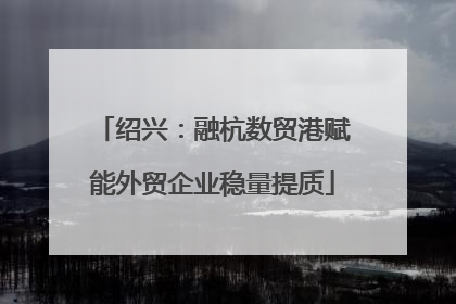 绍兴：融杭数贸港赋能外贸企业稳量提质
