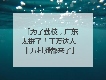 为了荔枝，广东太拼了！千万达人十万村播都来了