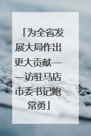 为全省发展大局作出更大贡献——访驻马店市委书记鲍常勇