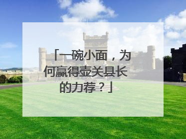 一碗小面，为何赢得壶关县长的力荐？