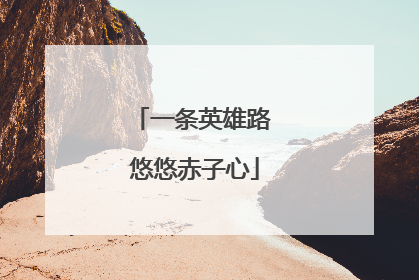 一条英雄路 悠悠赤子心