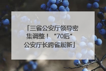 三省公安厅领导密集调整！“70后”公安厅长跨省履新