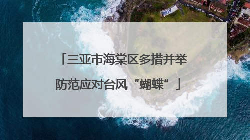 三亚市海棠区多措并举防范应对台风“蝴蝶”