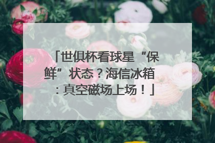 世俱杯看球星“保鲜”状态？海信冰箱：真空磁场上场！
