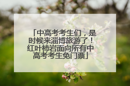 中高考考生们，是时候来淄博旅游了！红叶柿岩面向所有中高考考生免门票