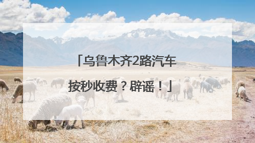 乌鲁木齐2路汽车按秒收费？辟谣！