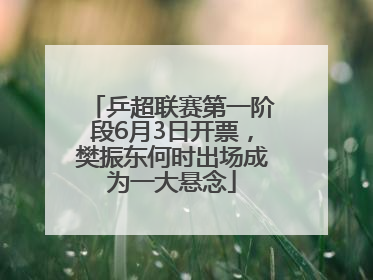 乒超联赛第一阶段6月3日开票，樊振东何时出场成为一大悬念