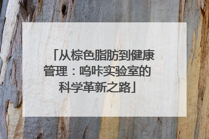 从棕色脂肪到健康管理：呜咔实验室的科学革新之路
