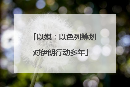 以媒：以色列筹划对伊朗行动多年