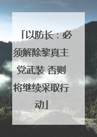 以防长：必须解除黎真主党武装 否则将继续采取行动