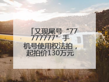 又现尾号“77777777”手机号使用权法拍，起拍价130万元，已有人报名