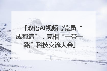 双语AI视频导览员“成都造”，亮相“一带一路”科技交流大会