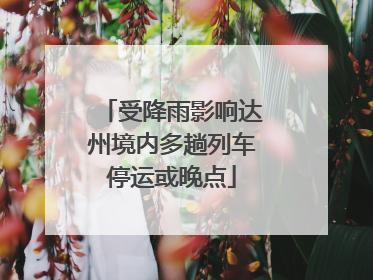 受降雨影响达州境内多趟列车停运或晚点