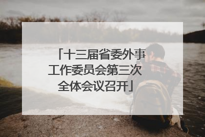 十三届省委外事工作委员会第三次全体会议召开