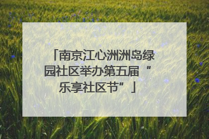 南京江心洲洲岛绿园社区举办第五届“乐享社区节”