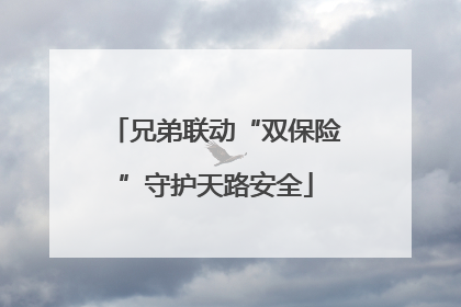 兄弟联动“双保险”守护天路安全