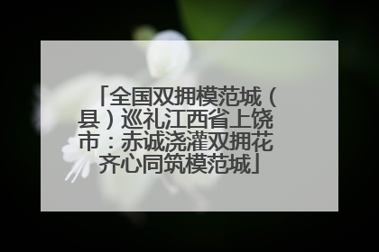 全国双拥模范城（县）巡礼江西省上饶市：赤诚浇灌双拥花 齐心同筑模范城