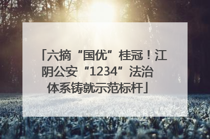 六摘“国优”桂冠！江阴公安“1234”法治体系铸就示范标杆