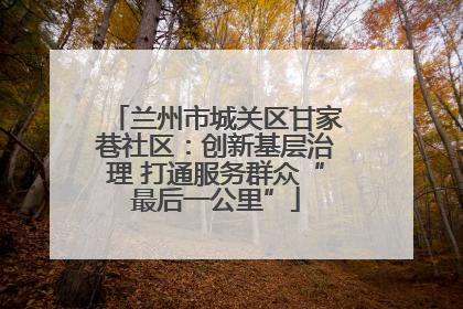 兰州市城关区甘家巷社区：创新基层治理 打通服务群众“最后一公里”