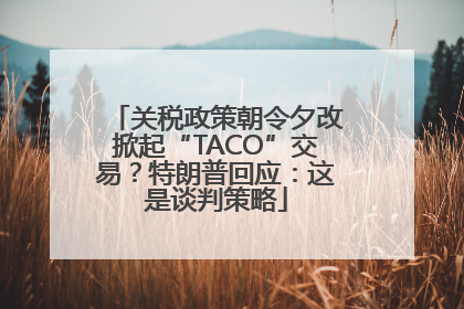 关税政策朝令夕改掀起“TACO”交易？特朗普回应：这是谈判策略