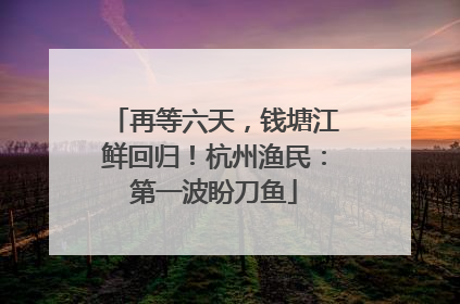 再等六天，钱塘江鲜回归！杭州渔民：第一波盼刀鱼