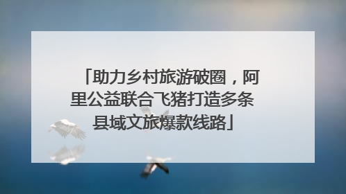 助力乡村旅游破圈，阿里公益联合飞猪打造多条县域文旅爆款线路