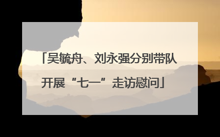 吴毓舟、刘永强分别带队开展“七一”走访慰问