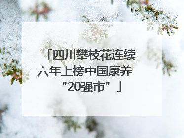 四川攀枝花连续六年上榜中国康养“20强市”
